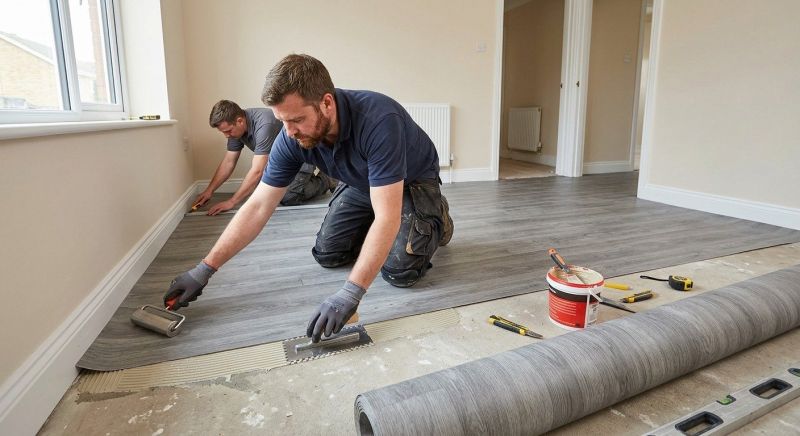 Sheet Linoleum Installation in Spring, TX